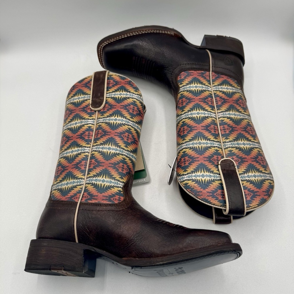 Ariat Pendleton Circuit Savanna Boot Women's Size 6 B Crackle Cafe Brown Leather - Picture 13 of 16